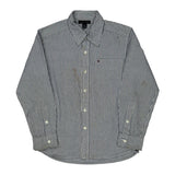 Age 8-10 Tommy Hilfiger Striped Shirt - Medium Blue Cotton