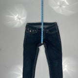 True Religion Skinny Fit Jeans - 30W UK 8 Dark Wash Cotton Blend