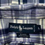 Blaire Ralph Lauren Checked Short Sleeve Shirt - Large Blue Cotton