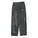 Method To The Madness Unbranded Graphic Jeans - 29W 31L Grey Denim