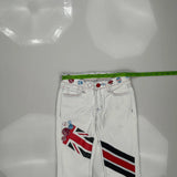 Union Jack Flag Design Pepe Jeans Graphic Jeans - 23W UK 4 Black Cotton