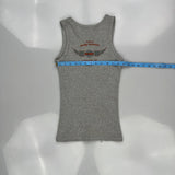 Motorcycle Harley Davidson Graphic Tank Top - 2XS Gray Cotton