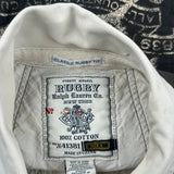All-England Football Series 1839 Ralph Lauren Striped Rugby Shirt - Large Gray Cotton