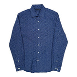 Tommy Hilfiger Slim Fit Patterned Shirt - Large Blue Cotton