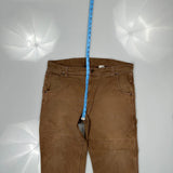 Cat Double Knee Carpenter Pants - 36W 30L Brown Cotton