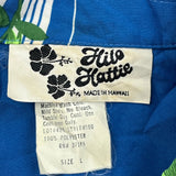 Hilo Hattie Floral Hawaiian Shirt - Large Blue Polyester