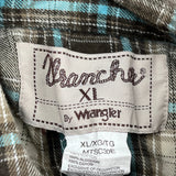 Wrangler Checked Flannel Shirt - XL Blue Cotton