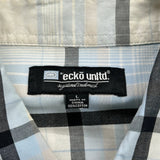 Ecko Unltd Checked Short Sleeve Shirt - Large Blue Cotton