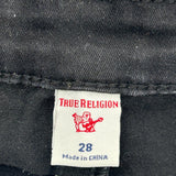 True Religion Skinny Denim Shorts - 28W US 2 Black Cotton Blend