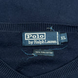 Polo By Ralph Lauren V-Neck Sweater - XL Navy Cotton