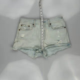 Levis Denim Shorts - 28W UK 8 Light Wash Cotton