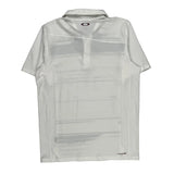 Oakley Striped Polo Shirt - Large Brown Polyester