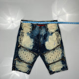 Deadstock Vintage America Studded Denim Shorts - 33W 11L Blue Denim