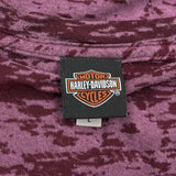 Harley Davidson Graphic T-Shirt - Large Burgundy Cotton