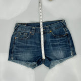 True Religion Denim Shorts - 32W UK 12 Blue Cotton