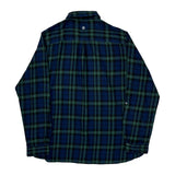 Barbour Checked Flannel Shirt - Large Blue Cotton