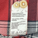 Timberland Checked Flannel Shirt - Large Red Cotton