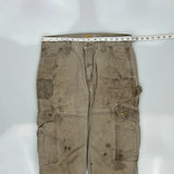 Carhartt Double Knee Cargo Trousers - 33W 34L Khaki Cotton