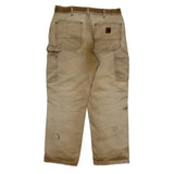 Carhartt Carpenter Trousers - 33W 30L Beige Cotton