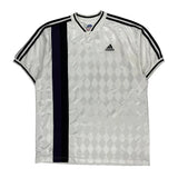 Adidas Striped Football Shirt - XL Black Polyester