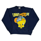 Tweety Bird Looney Tunes Cartoon Sweatshirt - Large Blue Cotton