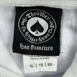 Flame Logo Thrasher Graphic Hoodie - XL White Cotton