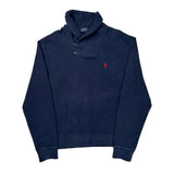 Polo By Ralph Lauren Shawl Sweater - Large Navy Cotton