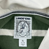 Lands End Striped Rugby Shirt - XL Green Cotton