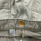 Relaxed Fit Carhartt Carpenter Trousers - 33W 32L Grey Cotton