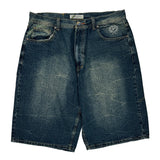 Phat Pharm Denim Shorts - 36W 11L Dark Wash Cotton