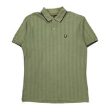Chaps Ralph Lauren Striped Polo Shirt - Medium Green Cotton