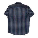 Quiksilver Checked Short Sleeve Shirt - XL Blue Cotton