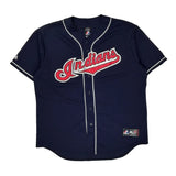 Indians Majestic Mlb Jersey - XL Navy Polyester
