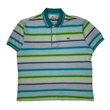 Lacoste Striped Polo Shirt - Large Multicoloured Cotton