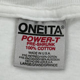 Single Stitch Cal Ripken Jr. Oneita Graphic T-Shirt - Large White Cotton