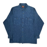 Wrangler Denim Shirt - Large Blue Cotton