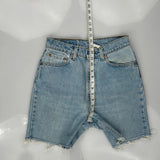 Levis Denim Shorts - 28W UK 8 Light Wash Cotton