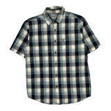 Vintage Carhartt Checked Short Sleeve Shirt - Medium White Cotton