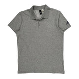 Adidas Polo Shirt - Large Grey Cotton