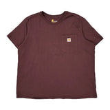 Carhartt T-Shirt - 2XL Burgundy Cotton