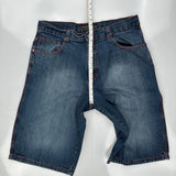 Southpole Contrast Stitch Denim Shorts - 38W 11L Blue Cotton