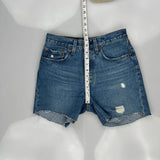 Levis Denim Shorts - 28W UK 8 Blue Cotton