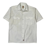 Dickies Short Sleeve Shirt - Medium White Polyester Blend