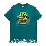 Aids Walk Wisconsin Fruit Of The Loom Single Stitch T-Shirt - Large Green Cotton
