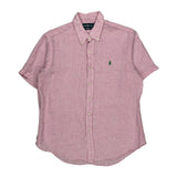 Ralph Lauren Checked Short Sleeve Shirt - Large Pink Cotton