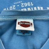 Hall'S 50 Years Anniversary Harley Davidson Graphic T-Shirt - XL Blue Cotton