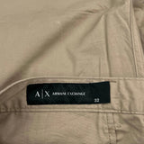 Armani Exchange Chino Shorts - 32W 9L Beige Cotton
