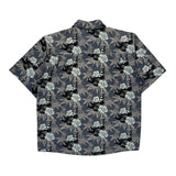 Roundtree & Yorke Floral Hawaiian Shirt - Medium Blue Cotton
