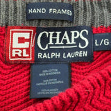 Chaps Ralph Lauren Herringbone Sweater - Large Red Cotton