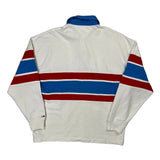 Spellout Tommy Jeans Striped Rugby Shirt - Small White Cotton
